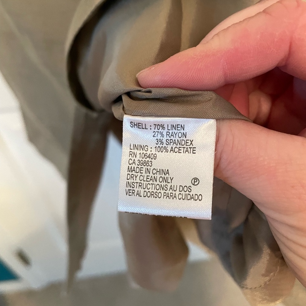 Tahari Arthur S Levine, size 16, tan, linen dress - Picture 4 of 5